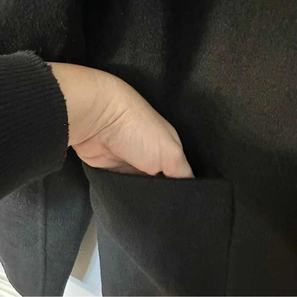 BlankNYC Men's Black Long Sleeve Wool Blend Jacket with Front Pockets Size M NWT - Picture 5 of 9